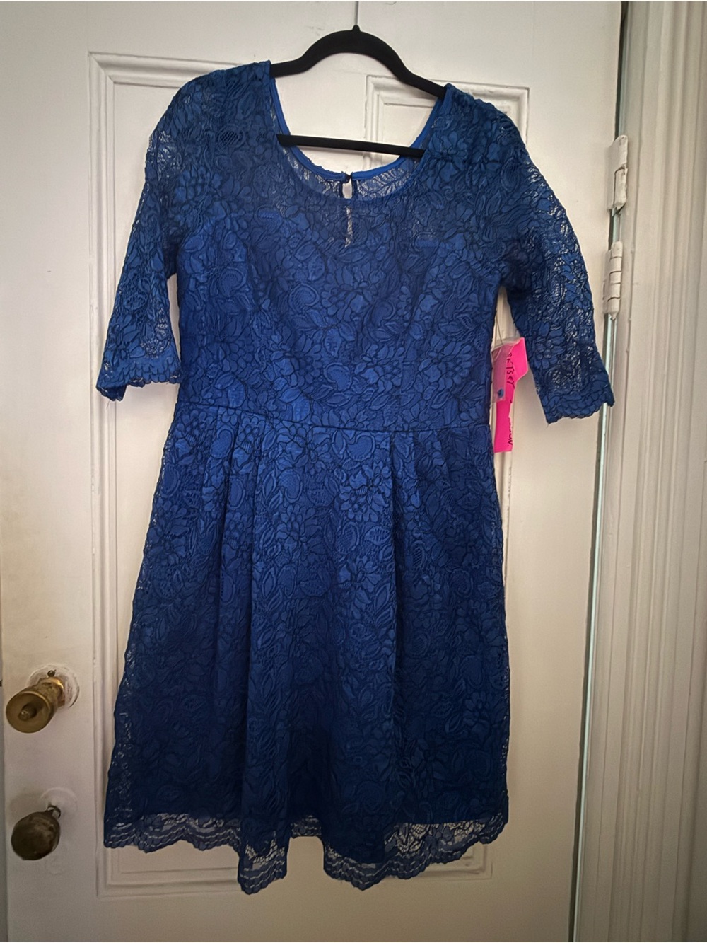 NWT Betsey Johnson Women's Blue Lace Fit & Flare Dress Size 14